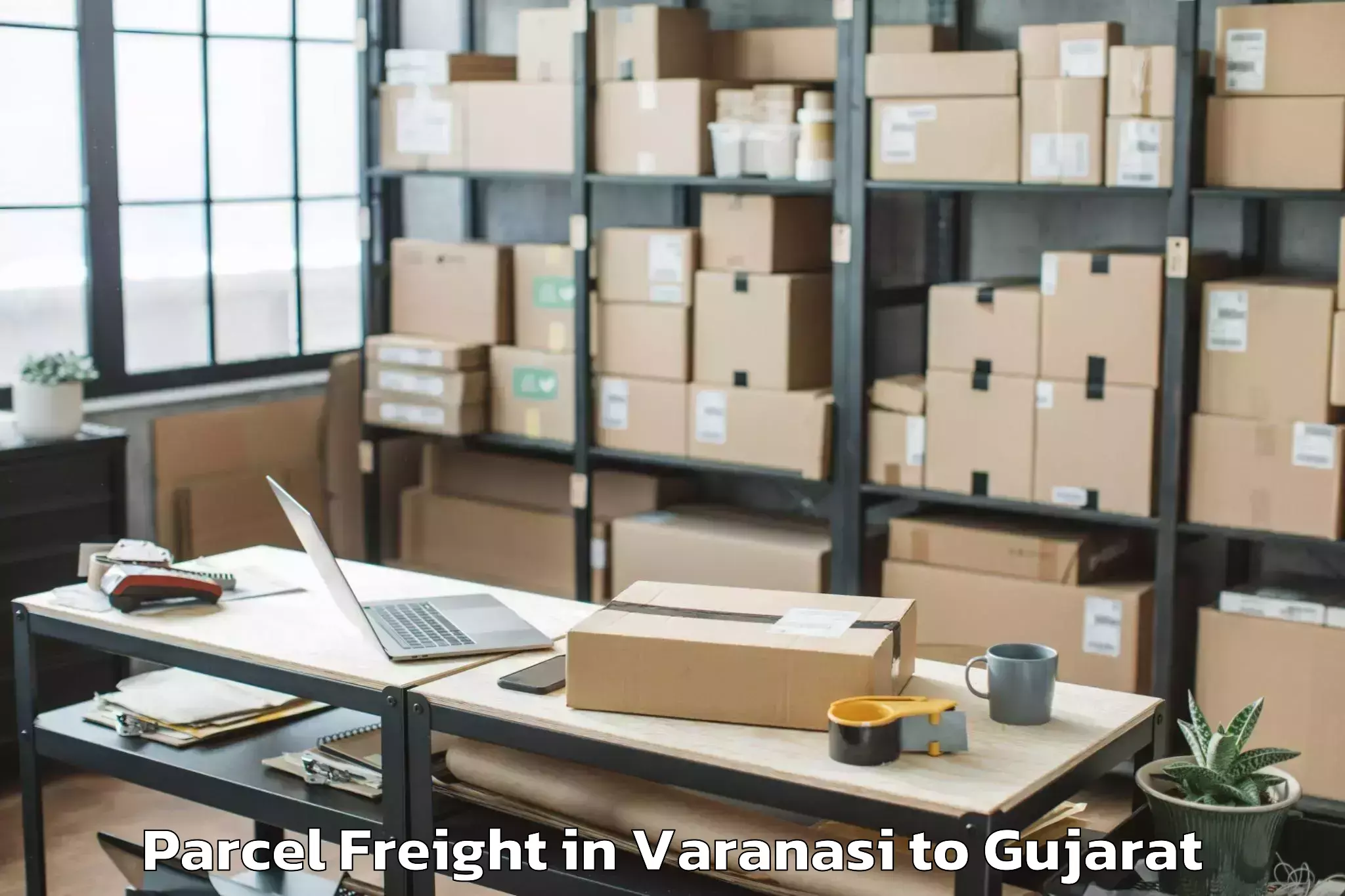 Trusted Varanasi to Jhalod Parcel Freight